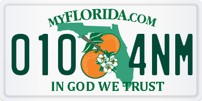 FL license plate 0104NM