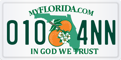 FL license plate 0104NN