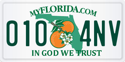 FL license plate 0104NV