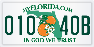 FL license plate 0104OB