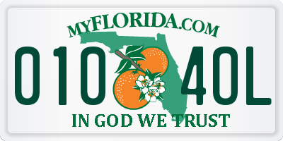 FL license plate 0104OL