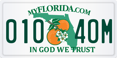 FL license plate 0104OM