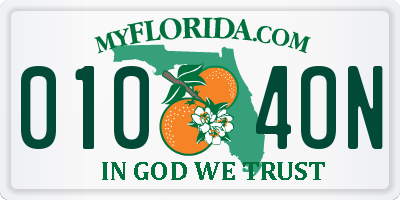 FL license plate 0104ON