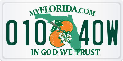 FL license plate 0104OW
