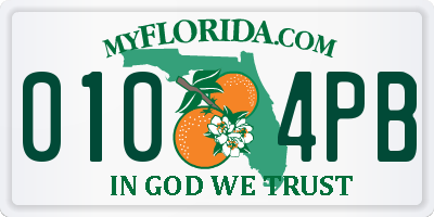 FL license plate 0104PB