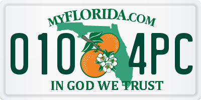 FL license plate 0104PC