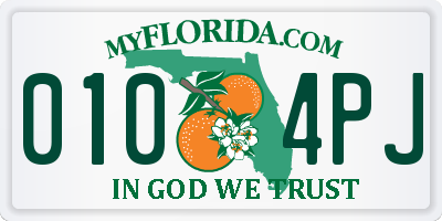 FL license plate 0104PJ