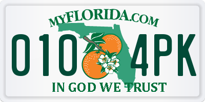 FL license plate 0104PK