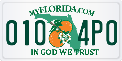 FL license plate 0104PO