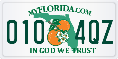 FL license plate 0104QZ