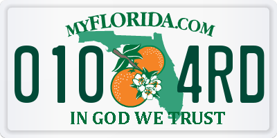 FL license plate 0104RD