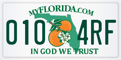 FL license plate 0104RF