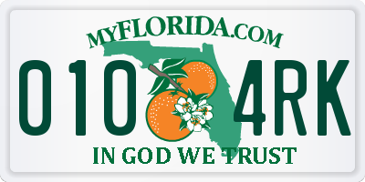 FL license plate 0104RK