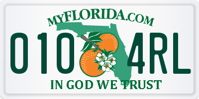 FL license plate 0104RL