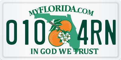 FL license plate 0104RN