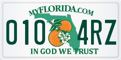FL license plate 0104RZ