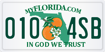 FL license plate 0104SB
