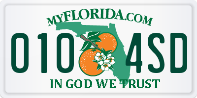 FL license plate 0104SD