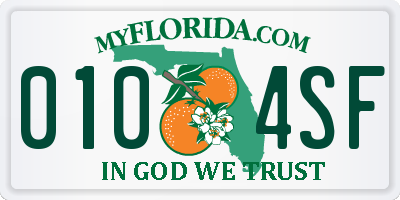 FL license plate 0104SF