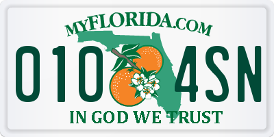 FL license plate 0104SN