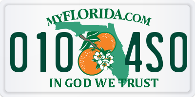 FL license plate 0104SO