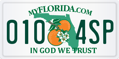 FL license plate 0104SP