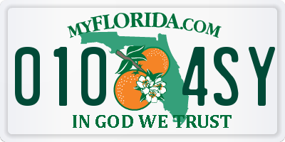 FL license plate 0104SY