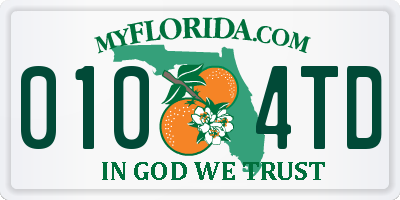 FL license plate 0104TD