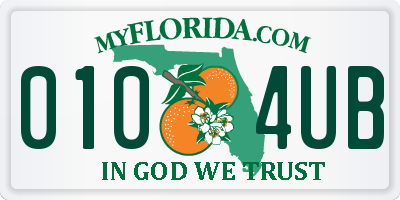 FL license plate 0104UB