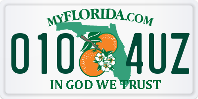 FL license plate 0104UZ