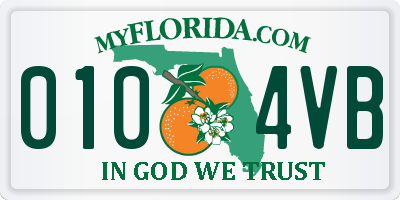 FL license plate 0104VB