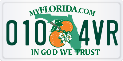 FL license plate 0104VR
