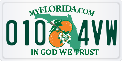 FL license plate 0104VW