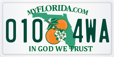 FL license plate 0104WA