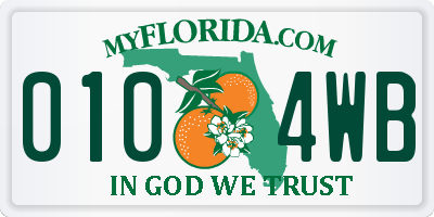 FL license plate 0104WB