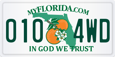 FL license plate 0104WD