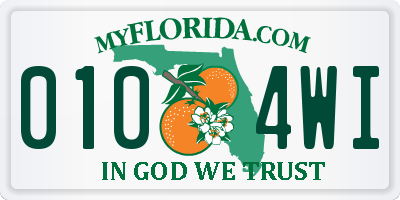 FL license plate 0104WI