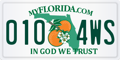 FL license plate 0104WS