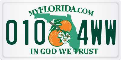 FL license plate 0104WW