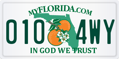 FL license plate 0104WY