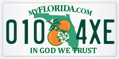 FL license plate 0104XE