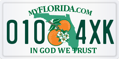 FL license plate 0104XK