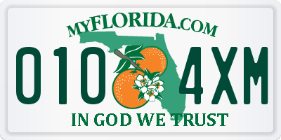 FL license plate 0104XM