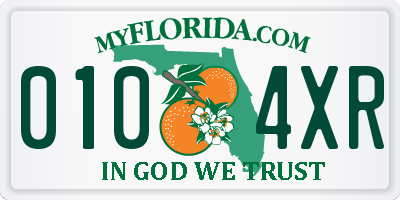 FL license plate 0104XR