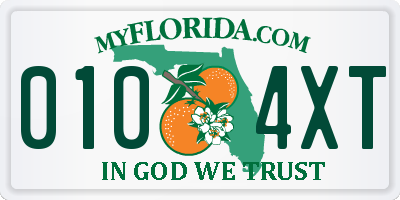 FL license plate 0104XT