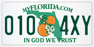 FL license plate 0104XY