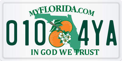 FL license plate 0104YA