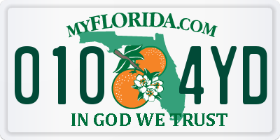 FL license plate 0104YD