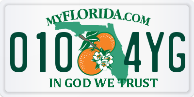 FL license plate 0104YG