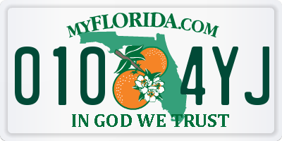FL license plate 0104YJ